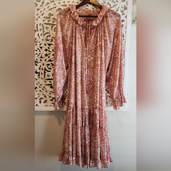 Free People Feeling Groovy Maxi Dress Red Combo M - Picture 15 of 15
